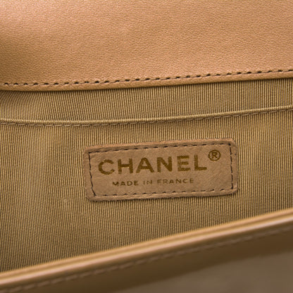 Chanel Iridescent Patent Quilted Medium Boy Flap Beige 6 of 7