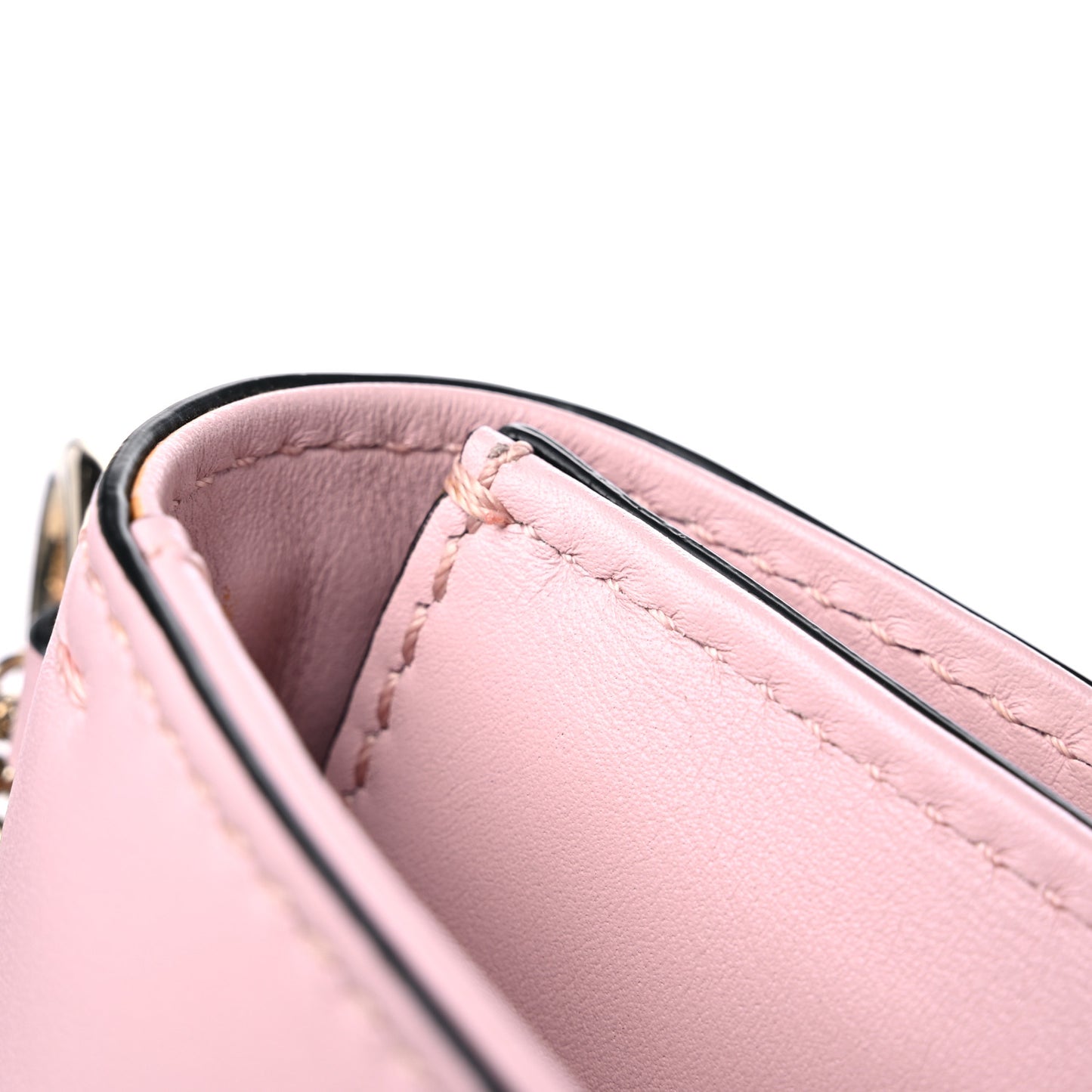 Vitello Small Glam Lock Rockstud Flap Water Rose