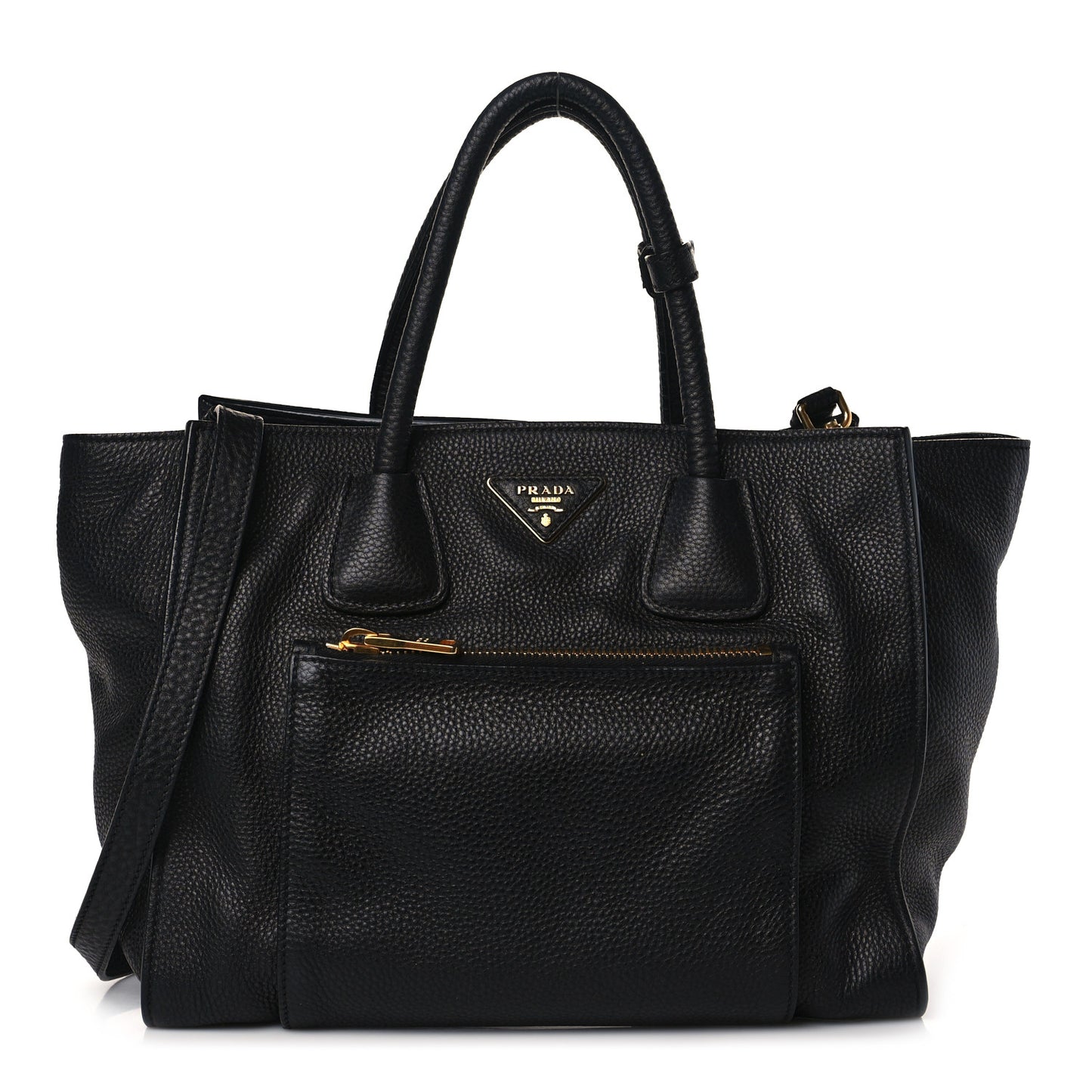 Vitello Daino Shopping Tote Black