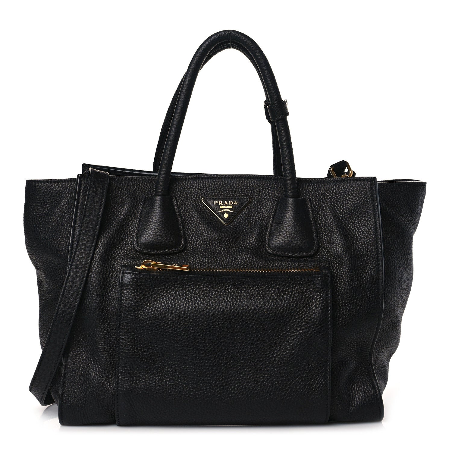 Prada Vitello Daino Shopping Tote Black 1 of 8