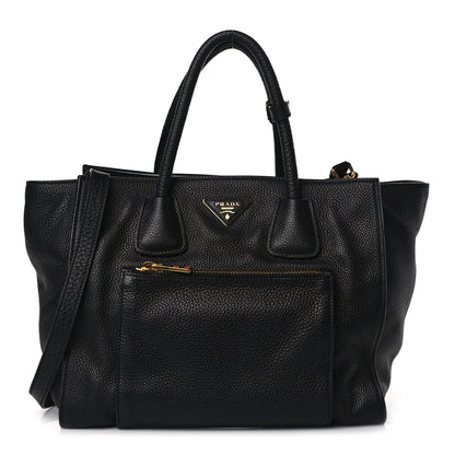 Prada Vitello Daino Shopping Tote Black 1 of 8