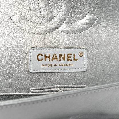 Chanel Nylon Quilted Medium Cat Emoticon Double Flap Navy Grey Ecru 6 of 10