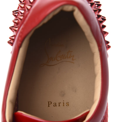 Christian Louboutin Calfskin Mesh Mens Seavaste 2 Flat Sneakers 48 Loubi Red 9 of 13