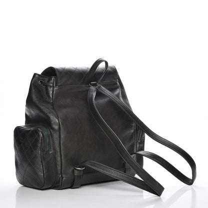 Chanel Grained Calfskin Stitched Pocket Backpack Dark Green 3 of 7