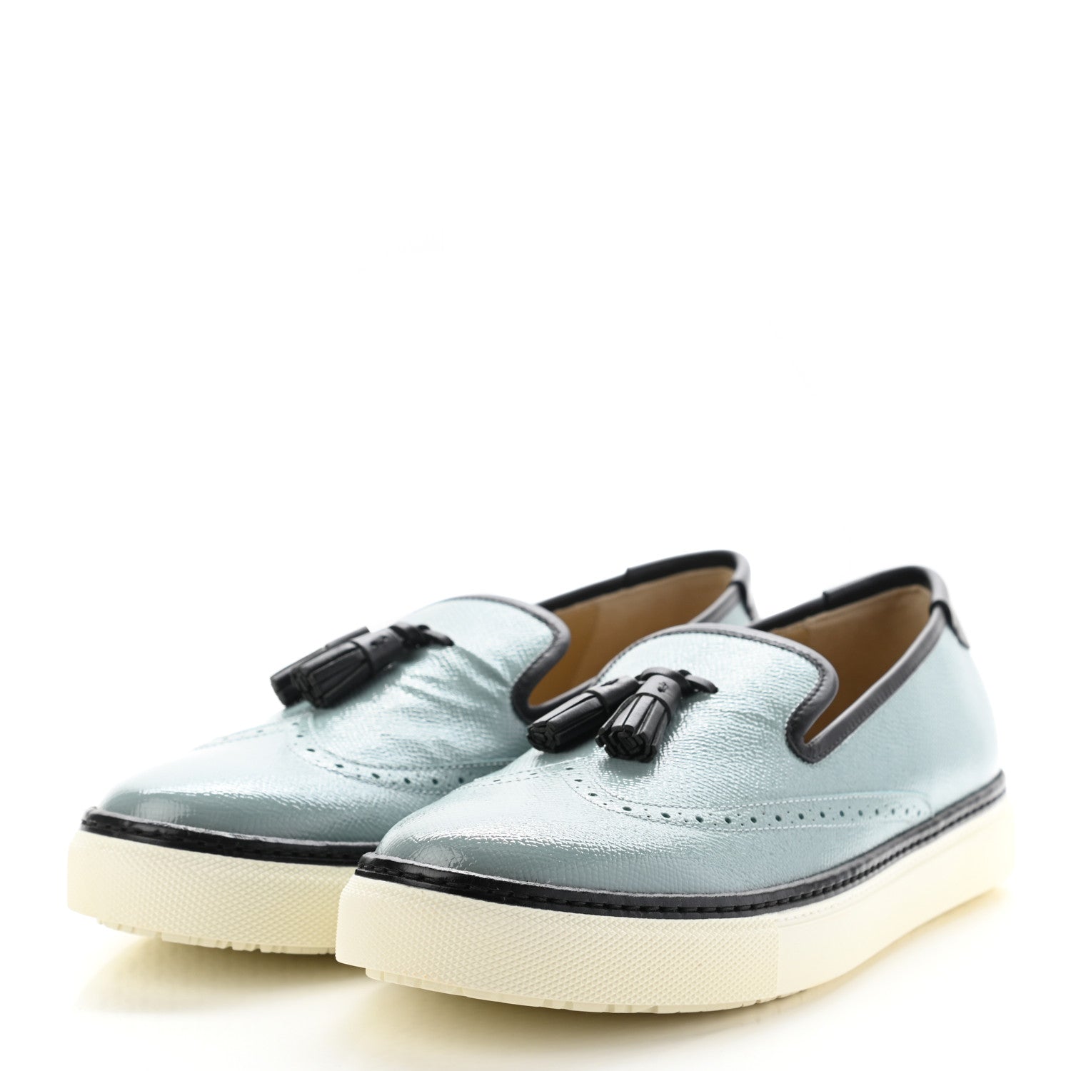 Hermes Patent Epsom Esprit Ghillies Tassel Loafers 40 3 of 8