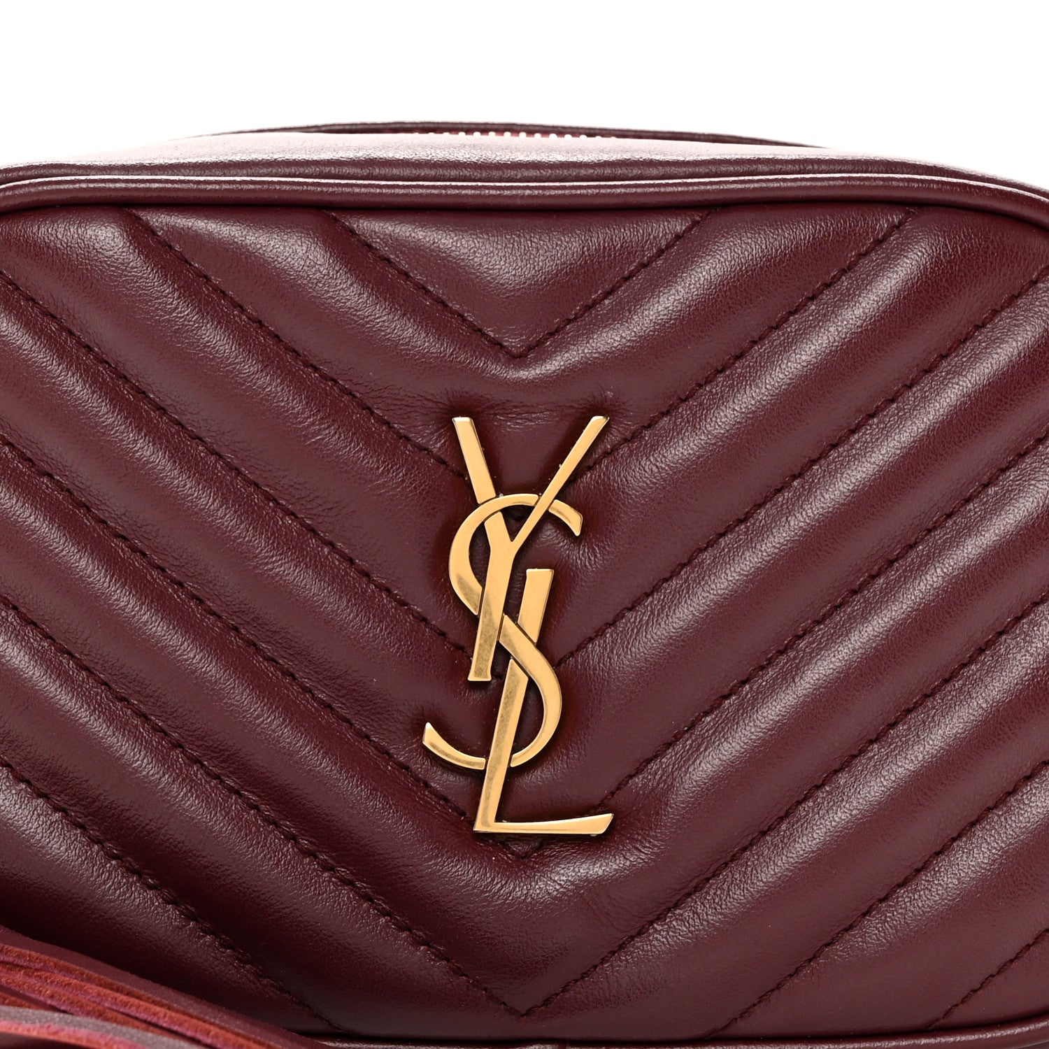 Saint Laurent Calfskin Matelasse Monogram Lou Belt Bag Dark Legion Red 8 of 11