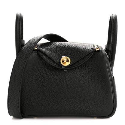 Hermes Taurillon Clemence Mini Lindy 20 Black 1 of 11