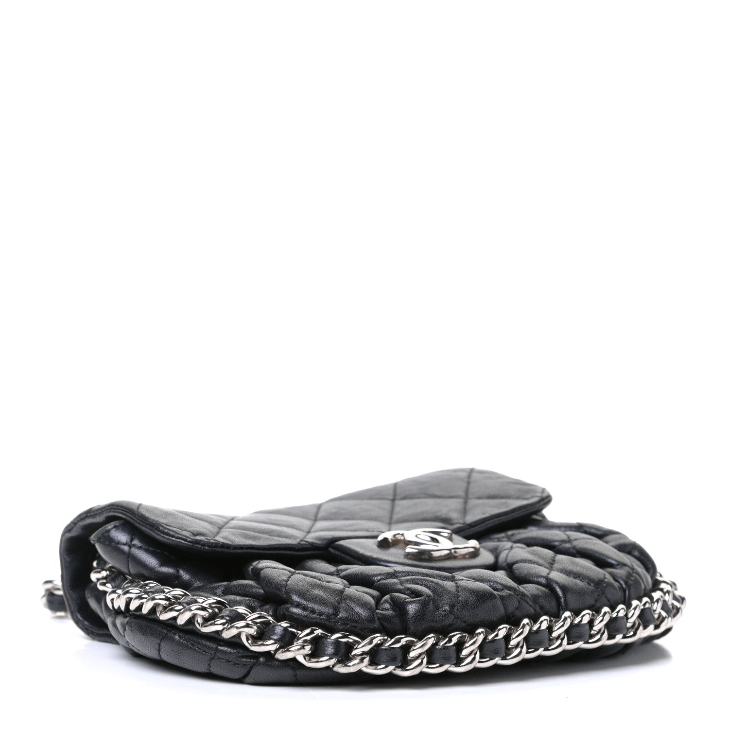 Chanel Washed Lambskin Mini Chain Around Messenger Black 3 of 11