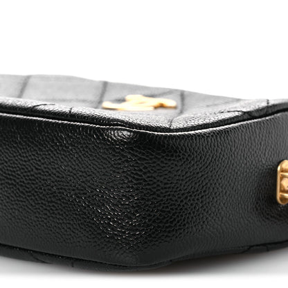 Chanel Shiny Caviar Quilted Chain Melody Camera Bag Black 10 of 10