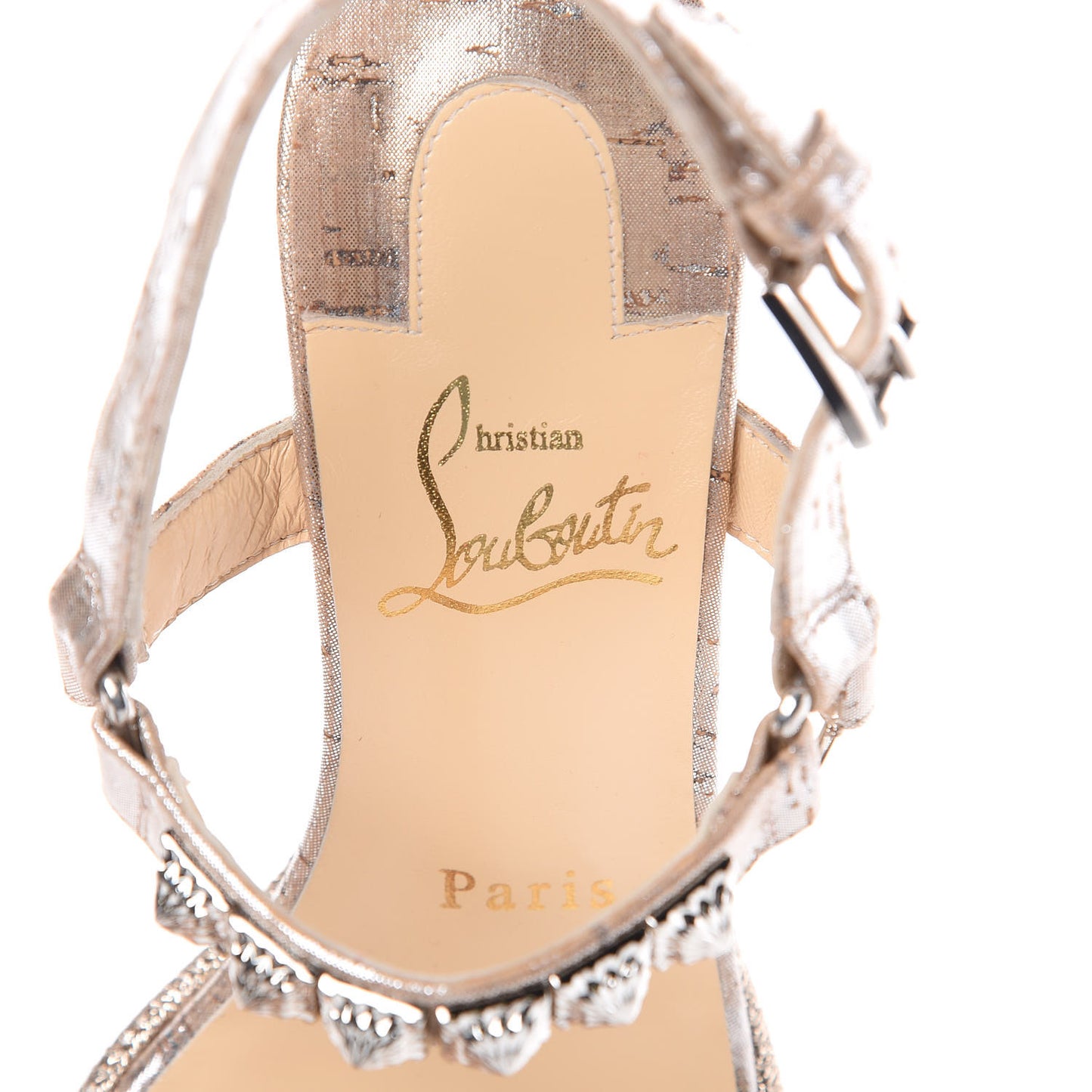 Cork Studded Pyradiams 110 Platform Sandals 36 Gold