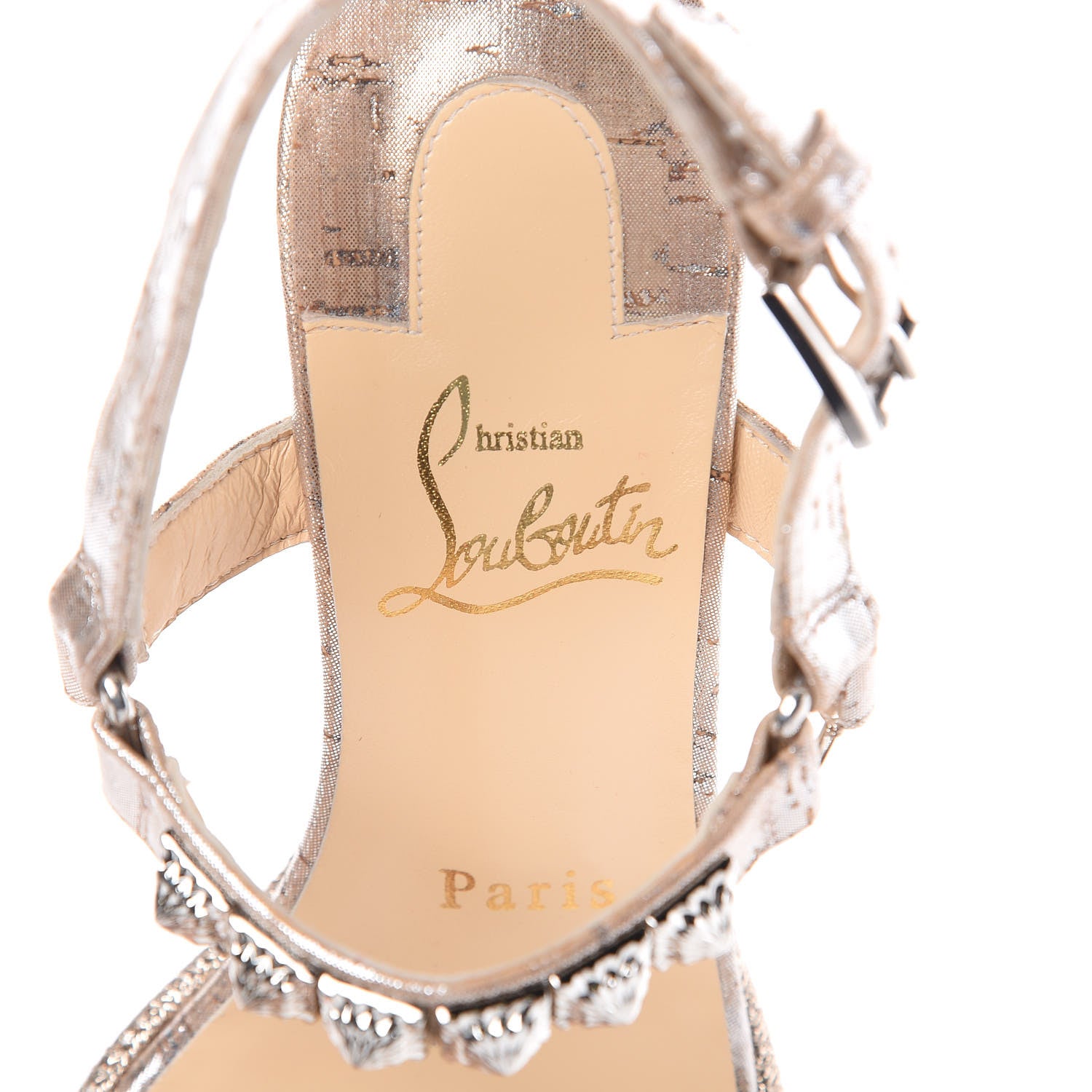 Christian Louboutin Cork Studded Pyradiams 110 Platform Sandals 36 Gold 6 of 9