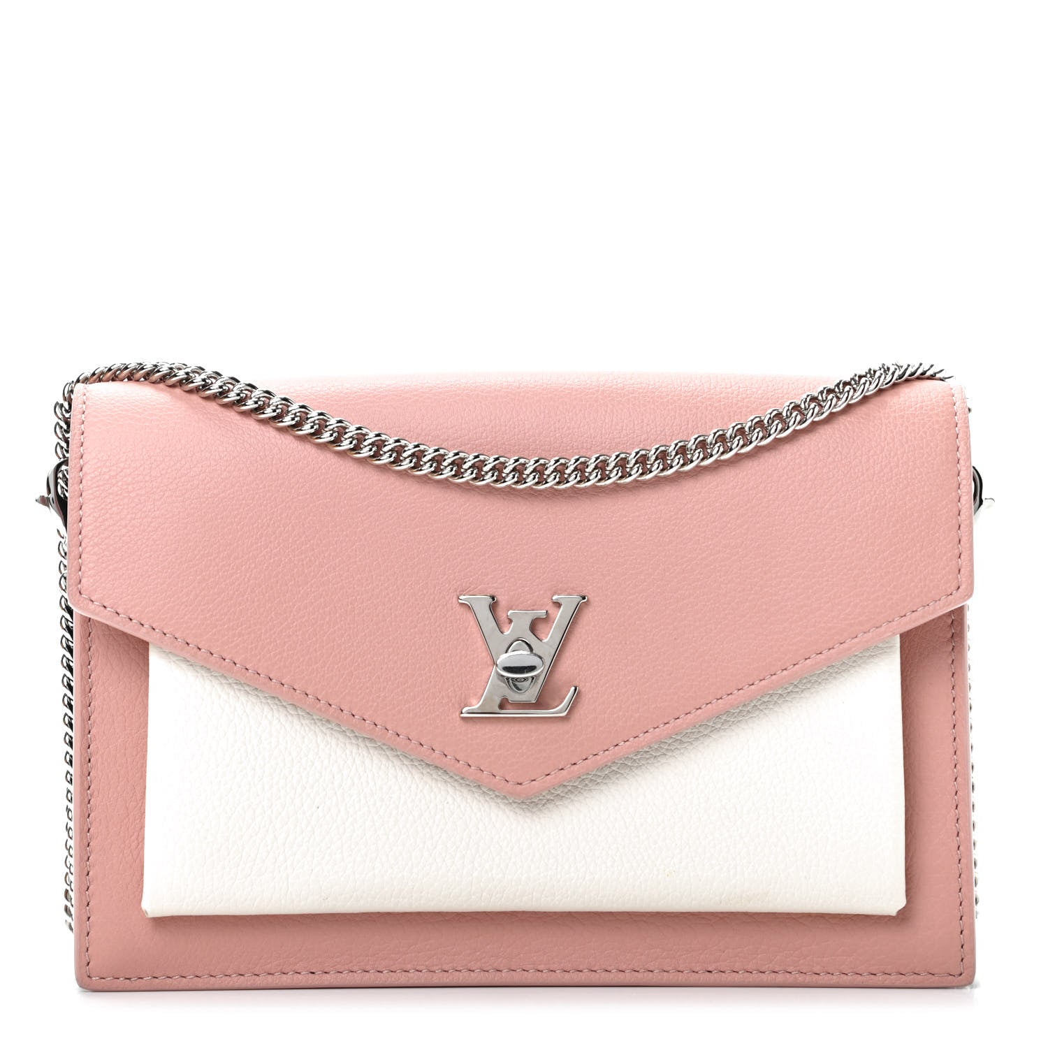 Louis Vuitton Calfskin My Lockme Chain Pochette Rose Ballet White 1 of 10