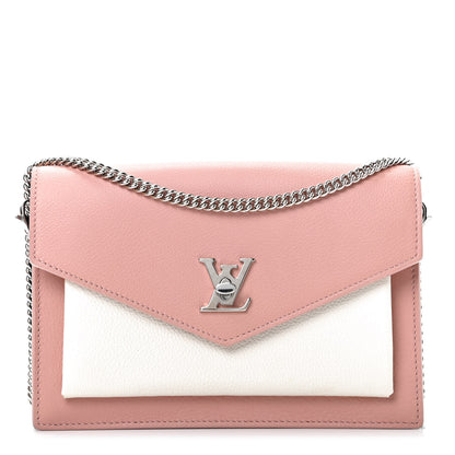 Louis Vuitton Calfskin My Lockme Chain Pochette Rose Ballet White 1 of 10