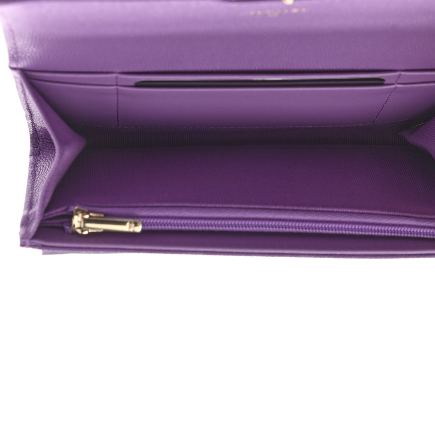 Chanel Caviar Quilted Medium Gusset Flap Wallet Purple 5 of 9