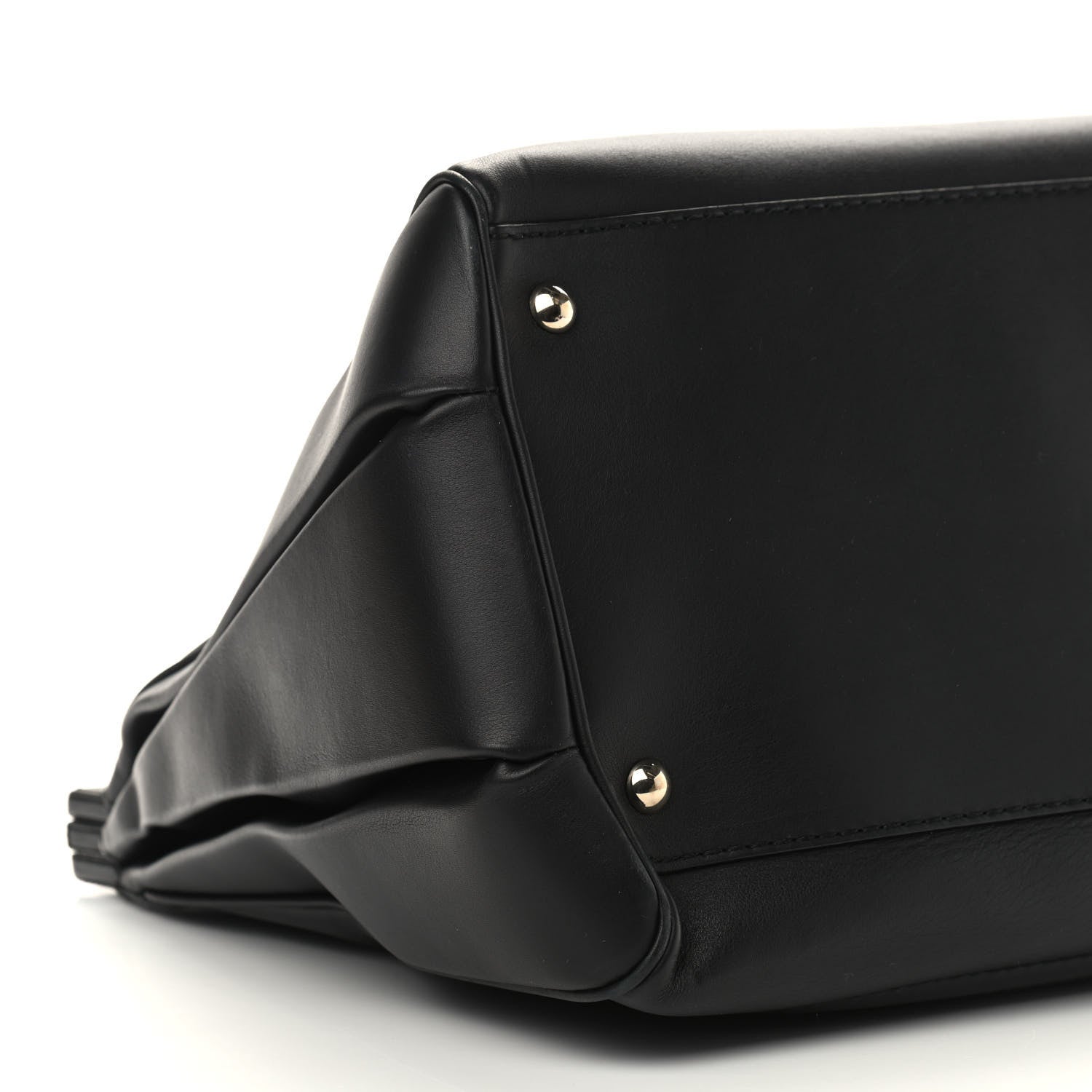 Gucci Calfskin Bold Bamboo Medium Top Handle Bag Black 5 of 10