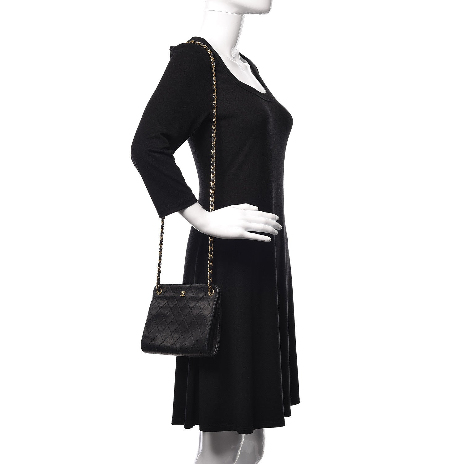 Chanel Lambskin Quilted Shoulder Bag Black 2 of 10