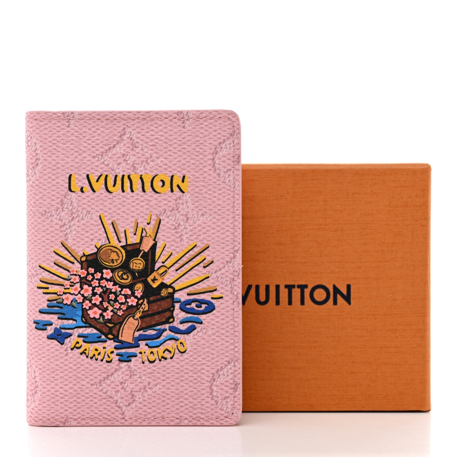 Louis Vuitton Monogram Paris Tokyo Pocket Organizer NM Pink