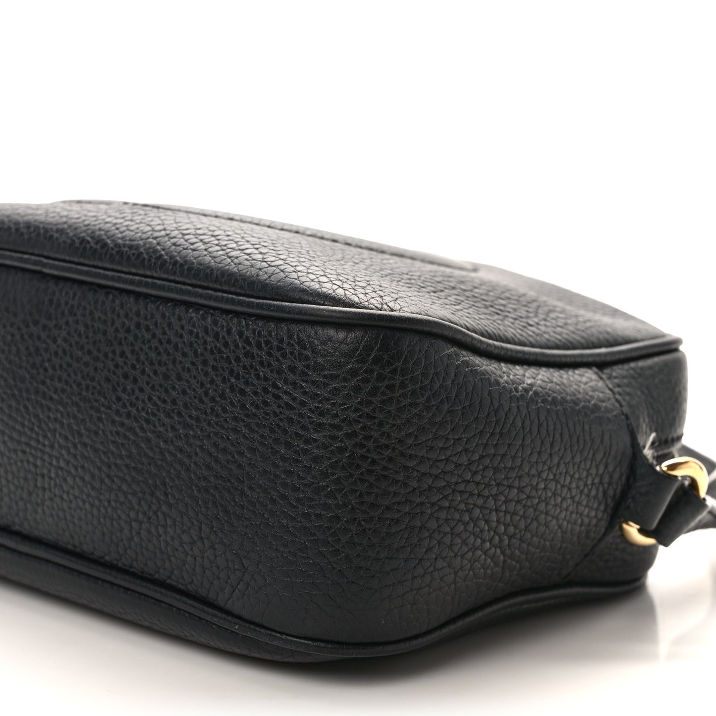 Pebbled Calfskin Small Soho Disco Bag Black
