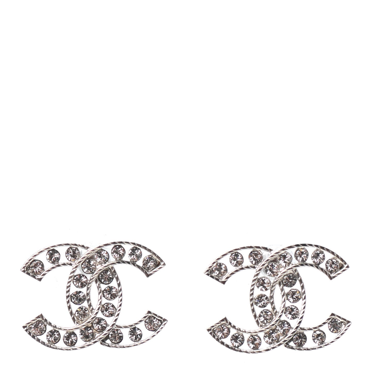 Crystal CC Earrings Silver