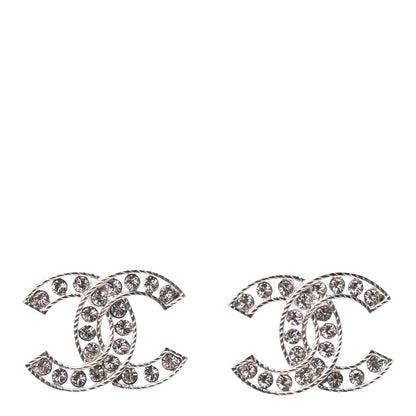 Chanel Crystal CC Earrings Silver 1 of 4