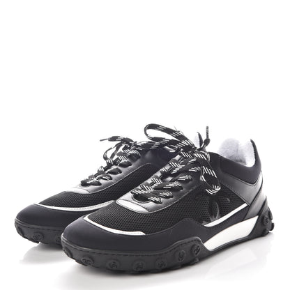 Chanel Calfskin Mesh Lycra Sneakers 38 Black 3 of 9