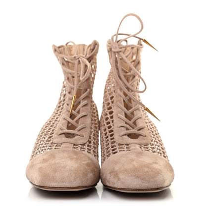Christian Dior Suede Resille Naughtily-D 30mm Ankle Boots 38 Nude 2 of 8