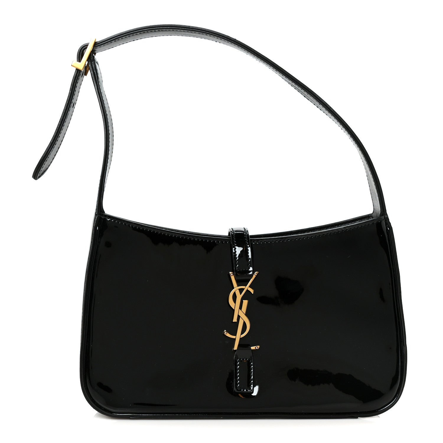 Saint Laurent Patent Le 5 A 7 Hobo Black 1 of 9