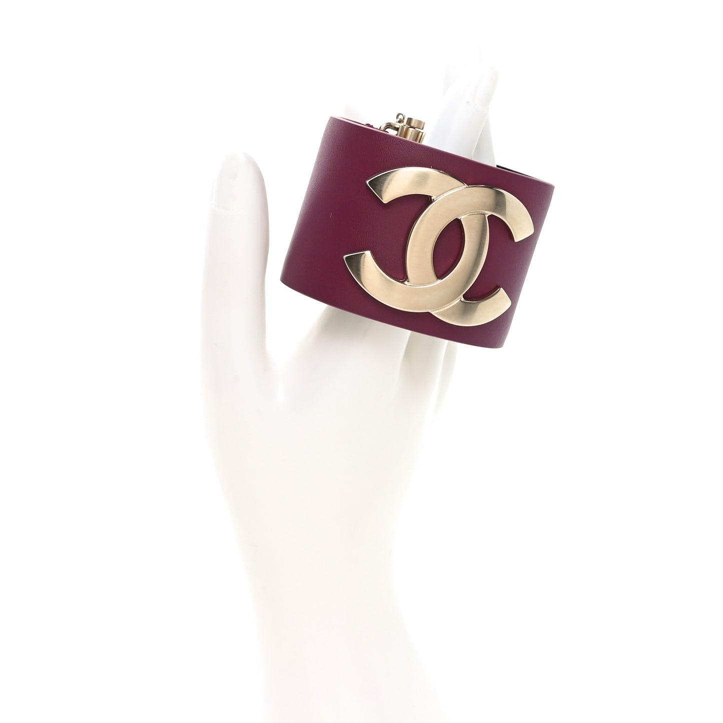 Calfskin CC Wide Cuff S Dark Pink