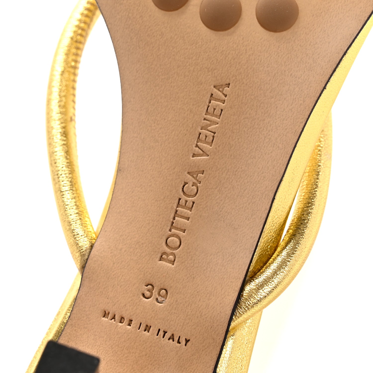 Bottega Veneta Metallic Nappa Blink Knot Mule Sandals 39 Gold 7 of 11