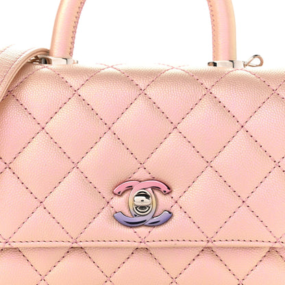 Chanel Iridescent Caviar Quilted Extra Mini Coco Handle Flap Light Pink 8 of 11
