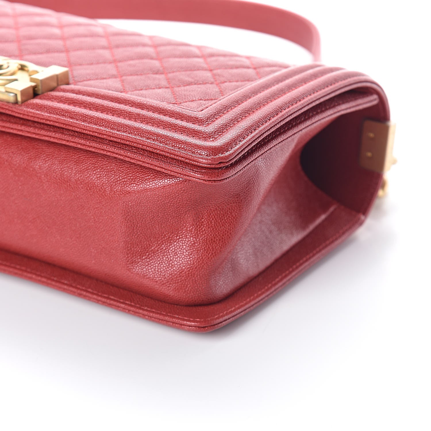 Chanel Caviar Quilted Medium Boy Flap Red 9 of 10