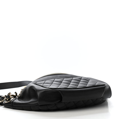 Chanel Lambskin Quilted Waist Bag Fanny Pack Black 3 of 4