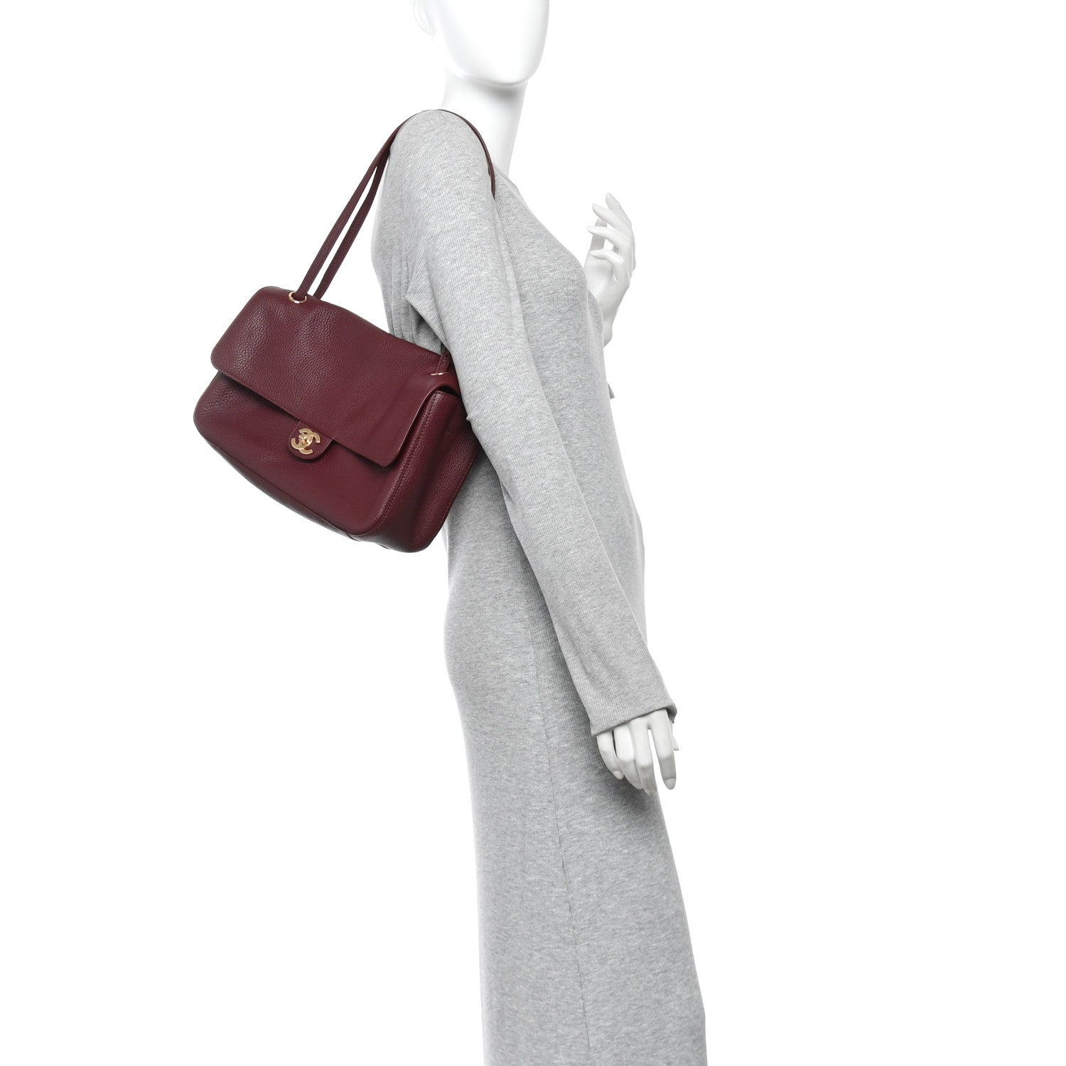 Chanel Grained Calfskin Small Souplissimo Maxi Flap Burgundy 2 of 11