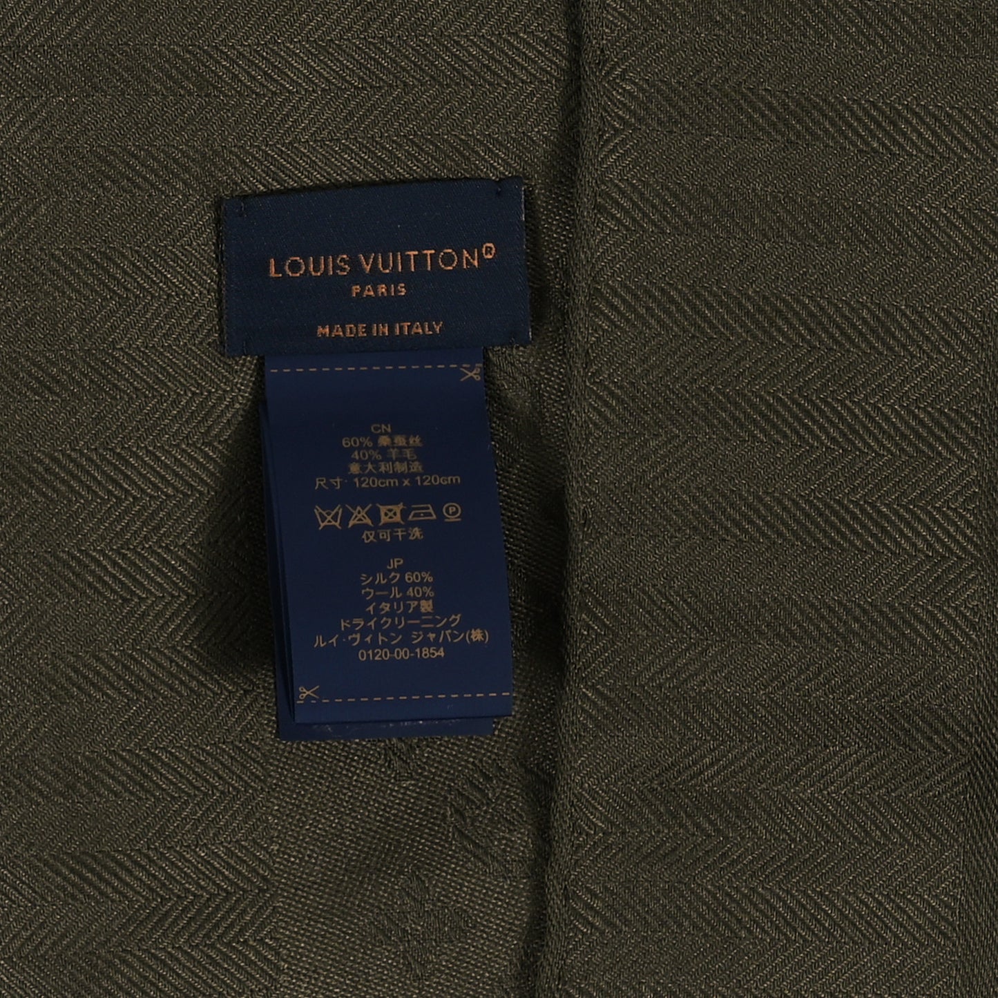 Silk Wool Monogram Shawl Green