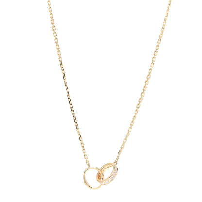 Cartier 18K Yellow Gold Diamond Interlocking LOVE Necklace 1 of 7