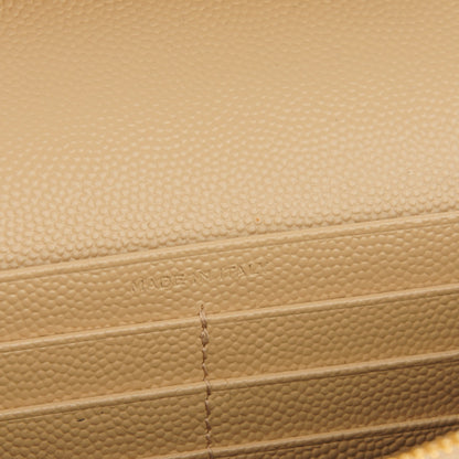 Saint Laurent Grain De Poudre Matelasse Chevron Monogram Chain Wallet Deep Beige 11 of 11