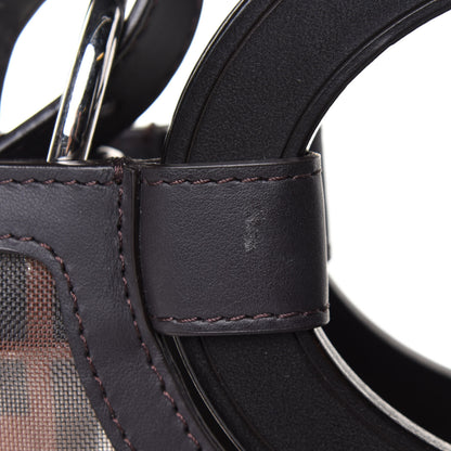 Fendi Mesh Vitello Century Cuoio FF 1974 Small Runaway Shopper Tote Marrone Black Ebano 14 of 14