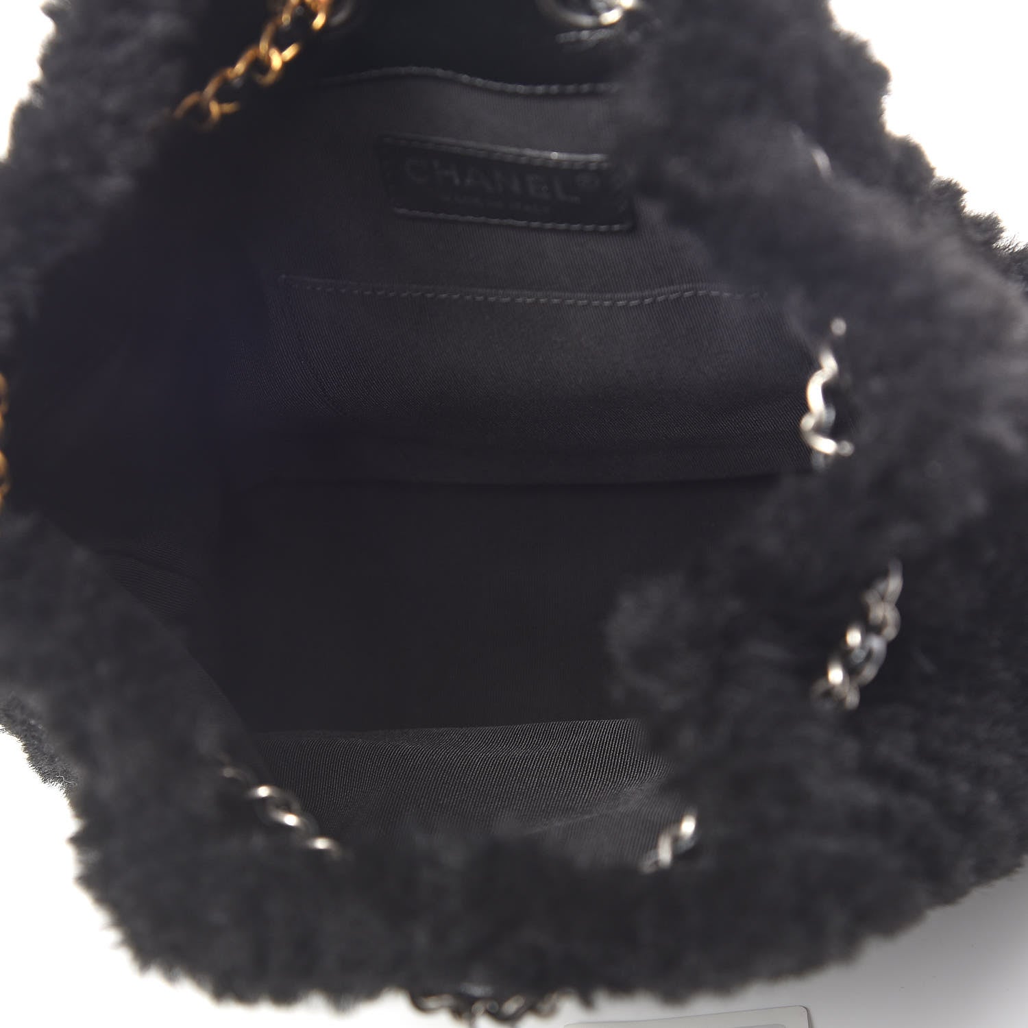 Chanel Shearling Small Gabrielle Backpack Black 5 of 10