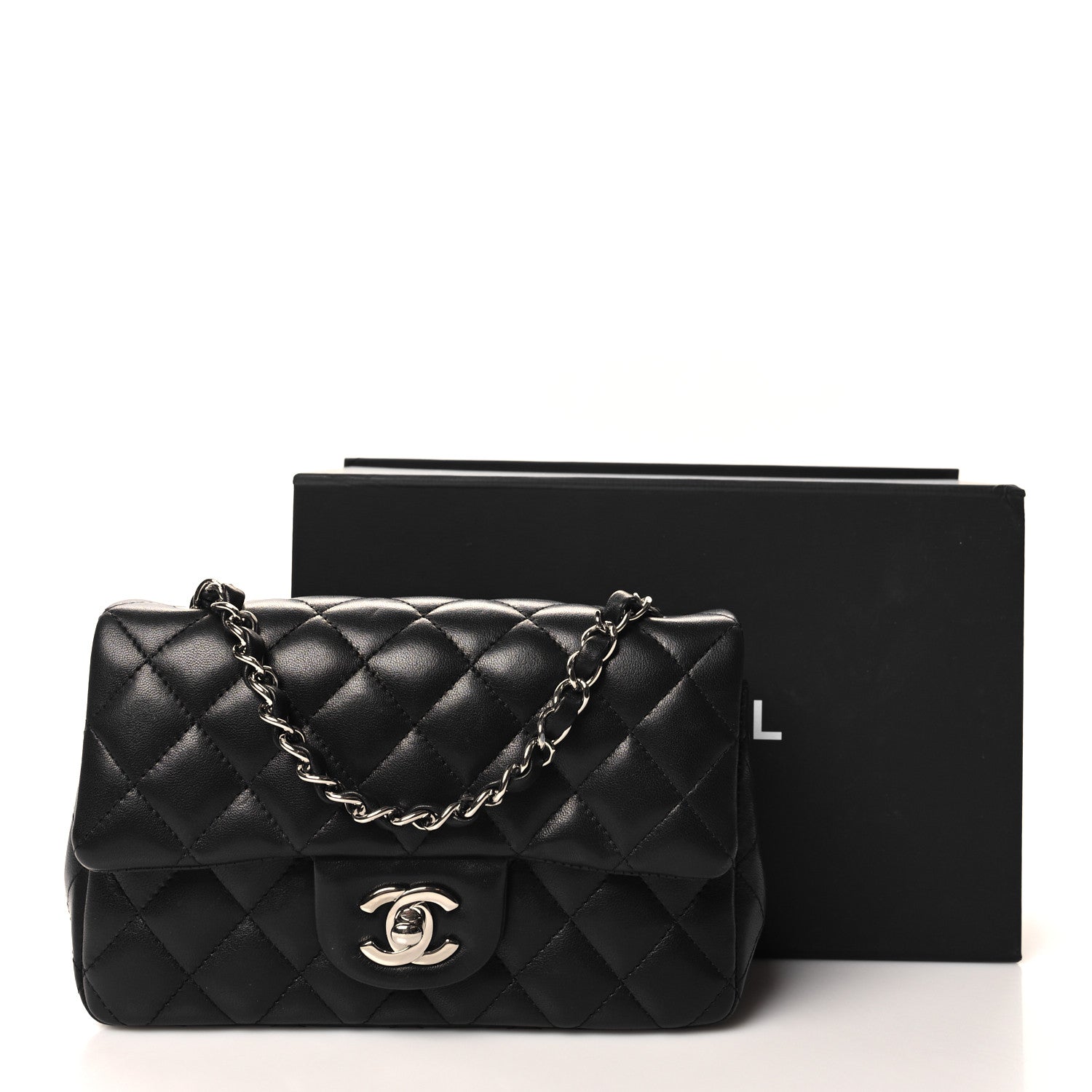 Chanel Lambskin Quilted Mini Rectangular Flap Black 12 of 12