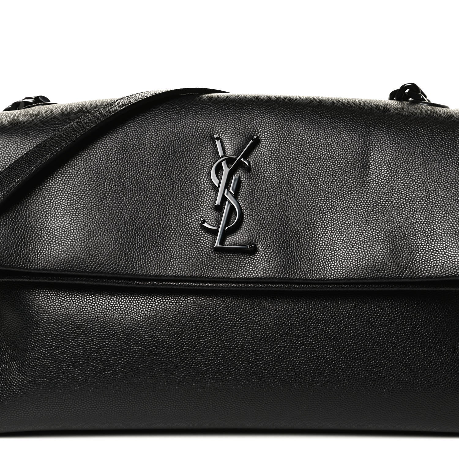 Saint Laurent Grain De Poudre Medium West Hollywood Monogram Fold-Over Black 8 of 10
