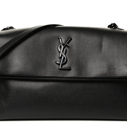 Saint Laurent Grain De Poudre Medium West Hollywood Monogram Fold-Over Black 8 of 10