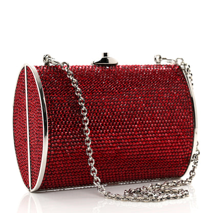 Judith Leiber Swarovski Crystal Minaudiere Clutch Red 3 of 8