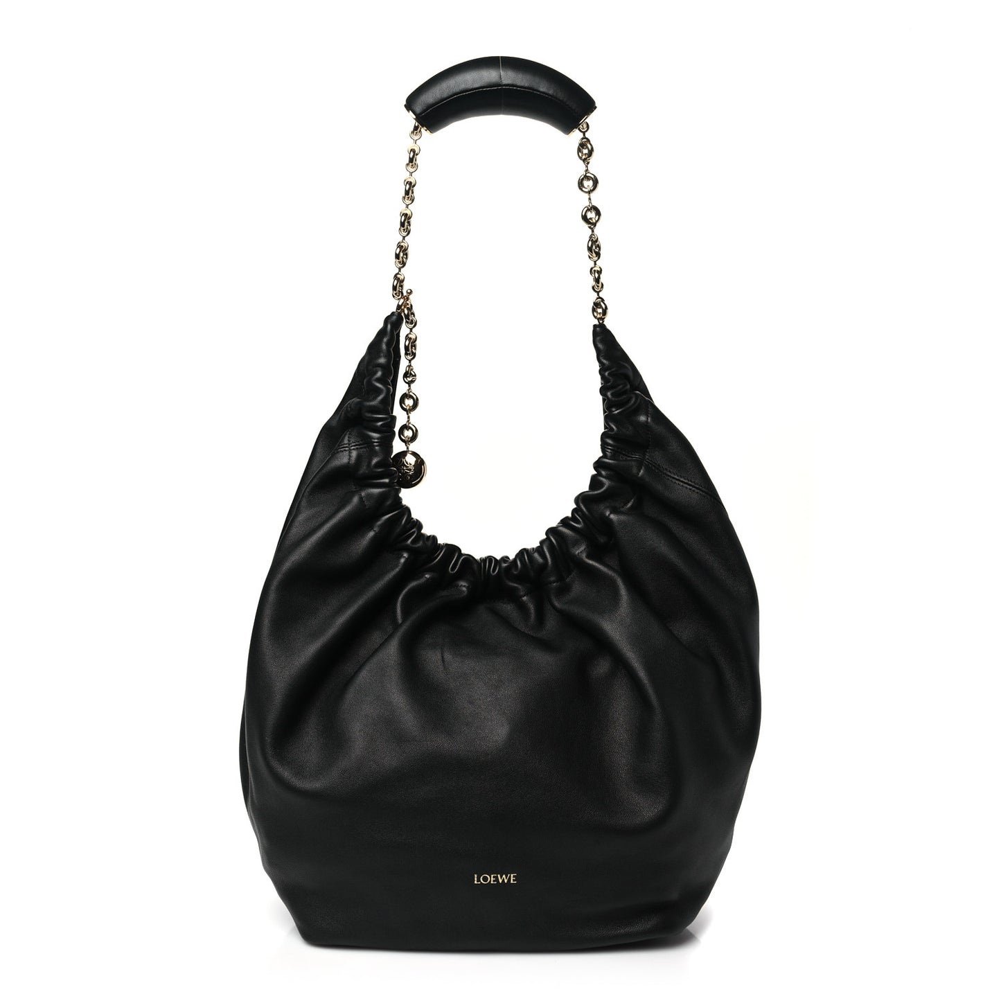 Buttery Nappa Lambskin Medium Squeeze Bag Black