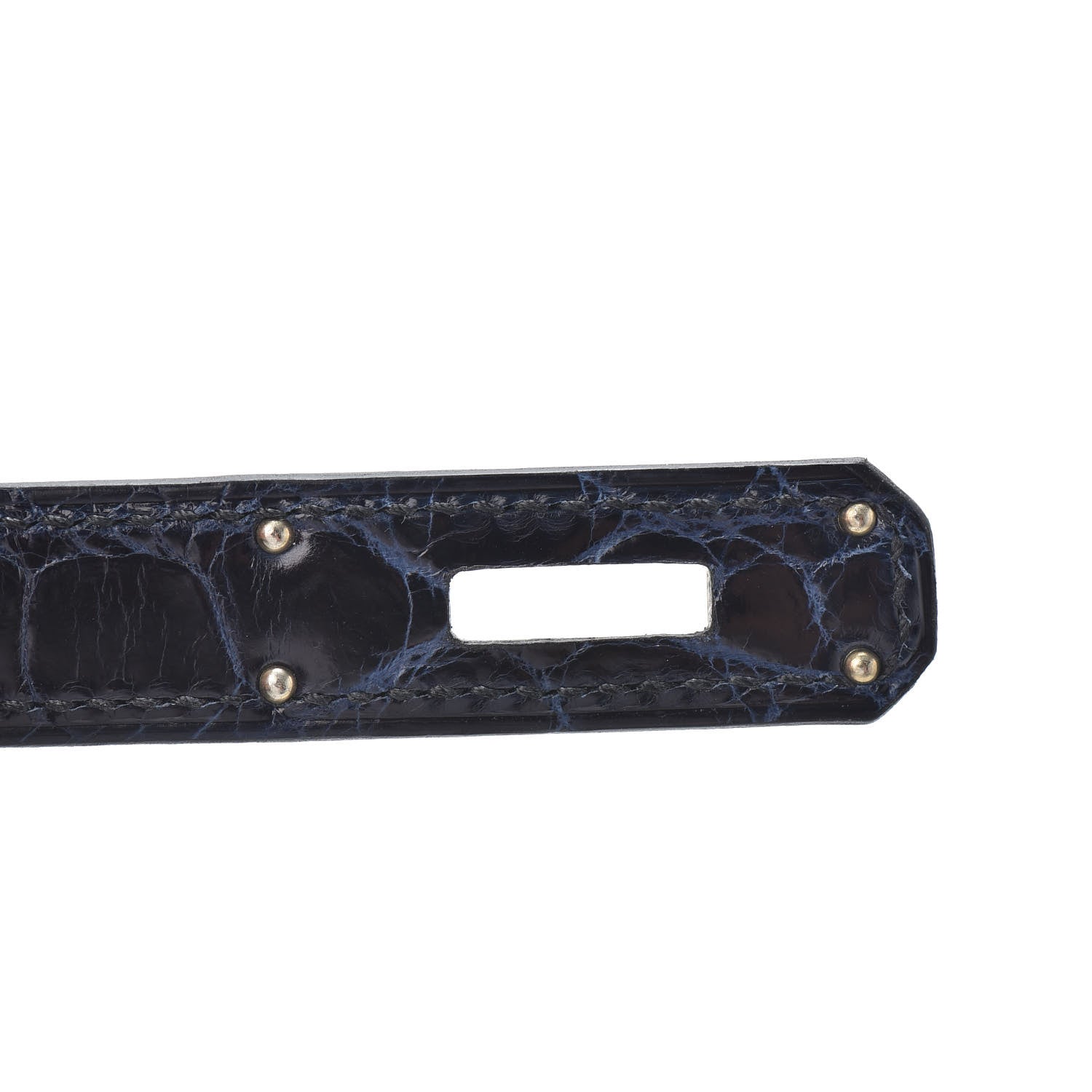 Hermes Taurillon Novillo Shiny Niloticus Crocodile Birkin Touch 30 Black Bleu Marine 18 of 29
