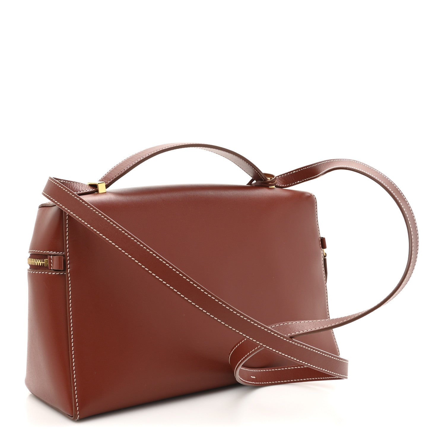 Loro Piana Saddle Calfskin Extra Bag L27 Deep Kummel 1757378