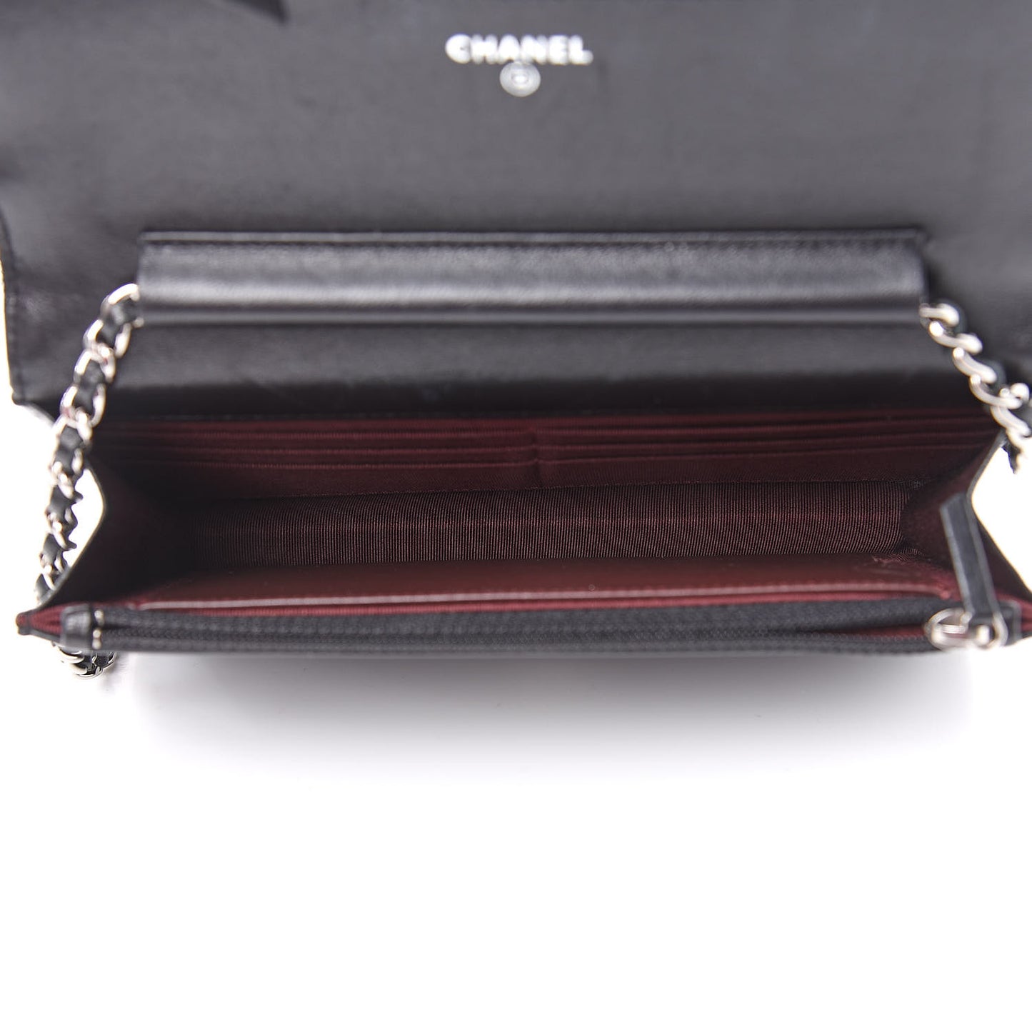 Lambskin Quilted Wallet On Chain WOC Black