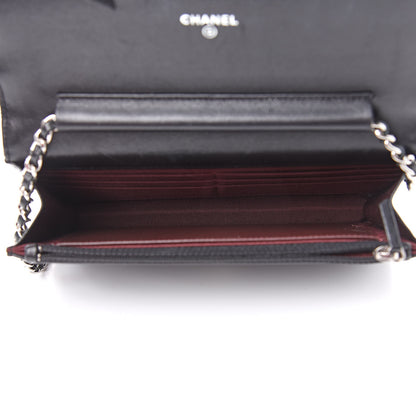 Chanel Lambskin Quilted Wallet On Chain WOC Black 5 of 12