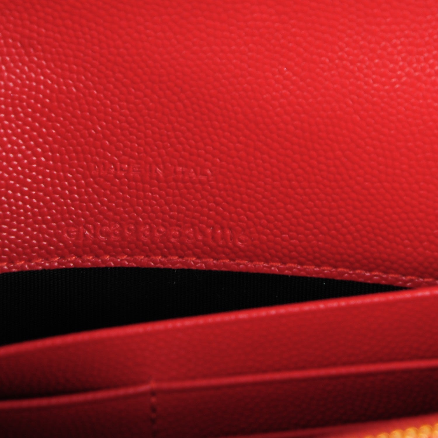 Saint Laurent Grain De Poudre Matelasse Chevron Monogram Envelope Chain Wallet New Red 6 of 7