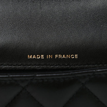 Chanel Lambskin Quilted Top Handle Flap Coin Purse With Chain Black 7 of 9