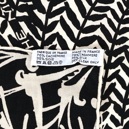 Hermes Cashmere Silk Tyger Tyger Shawl 140 Black White Gris 4 of 4